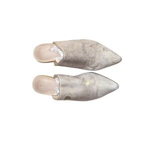 Chocolate blue women size 37 calf hair mules Western Wear